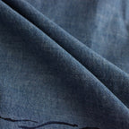 ORIGINAL PRINTED OPEN COLLAR SHIRTS(DRAWING)Long-sleeve #INDIGO [241OJ-SH03]