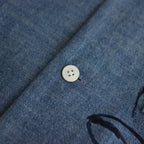 ORIGINAL PRINTED OPEN COLLAR SHIRTS(DRAWING)Long-sleeve #INDIGO [241OJ-SH03]