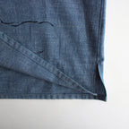 ORIGINAL PRINTED OPEN COLLAR SHIRTS(DRAWING)Long-sleeve #INDIGO [241OJ-SH03]