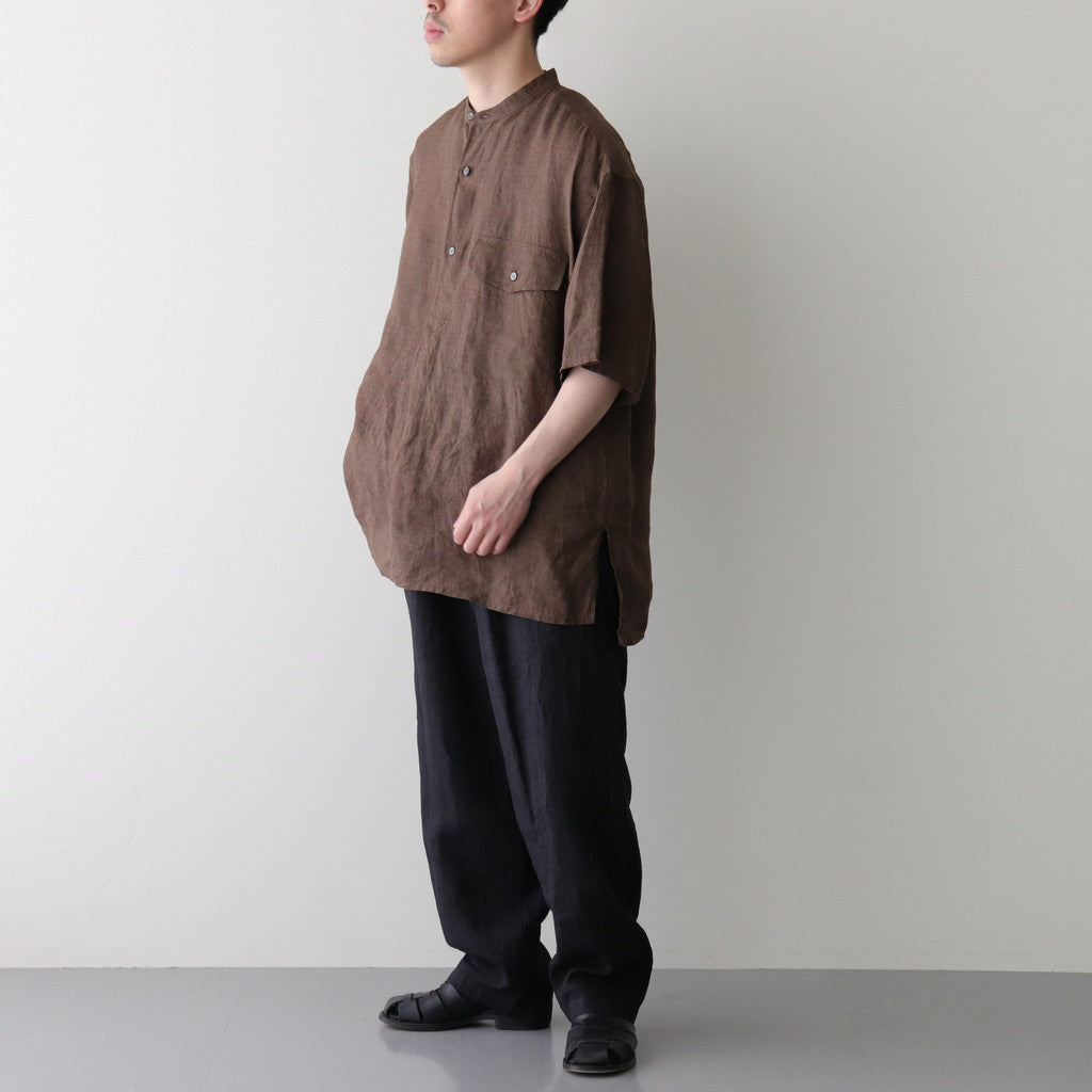 LINEN POPLIN SH #BROWN [17041 50048]