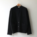 All-yak crewneck cardigan #Black×Navy [2023-N06]