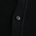 All-yak crewneck cardigan #Black×Navy [2023-N06]