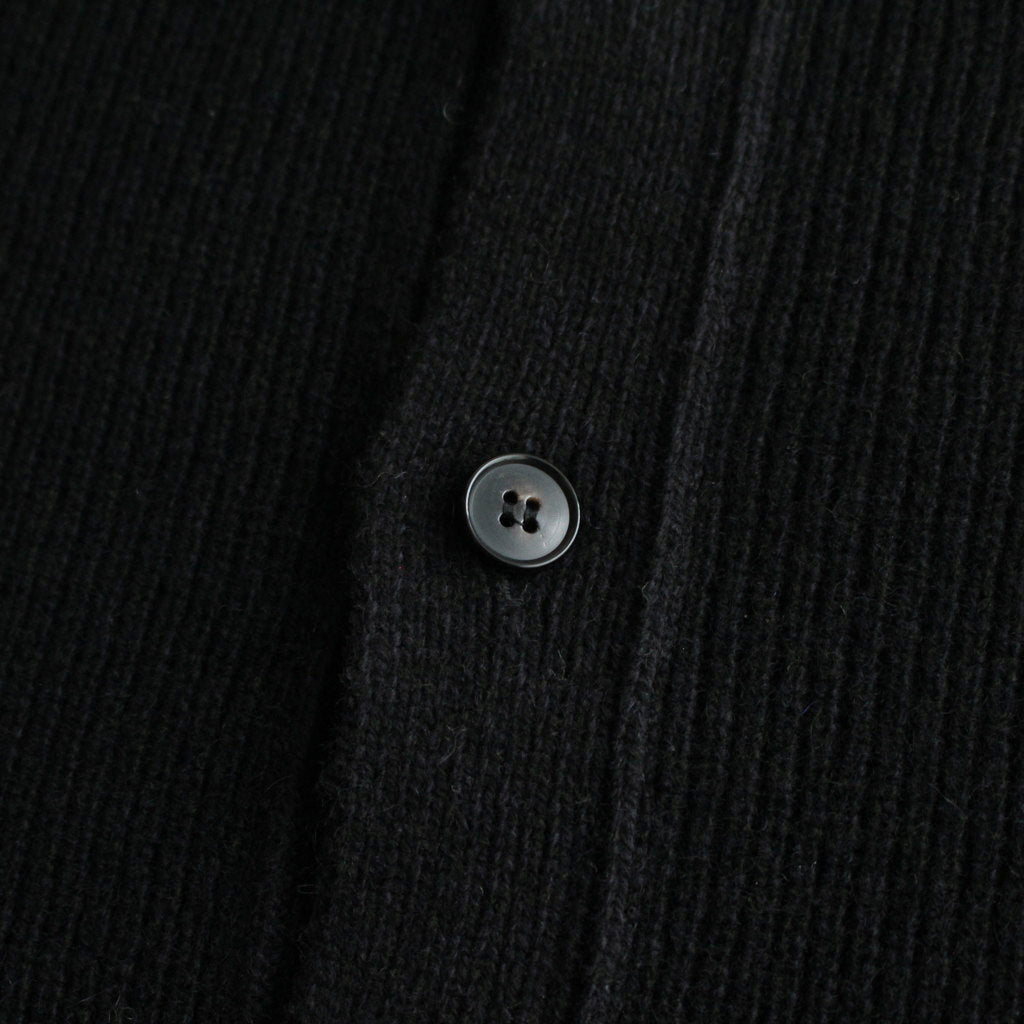 All-yak crewneck cardigan #Black×Navy [2023-N06]