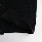 All-yak crewneck cardigan #Black×Navy [2023-N06]