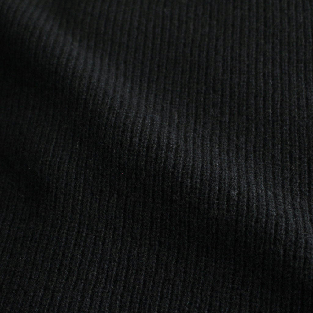 All-yak crewneck cardigan #Black×Navy [2023-N06]