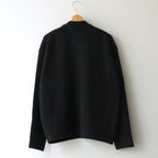 All-yak crewneck cardigan #Black×Navy [2023-N06]