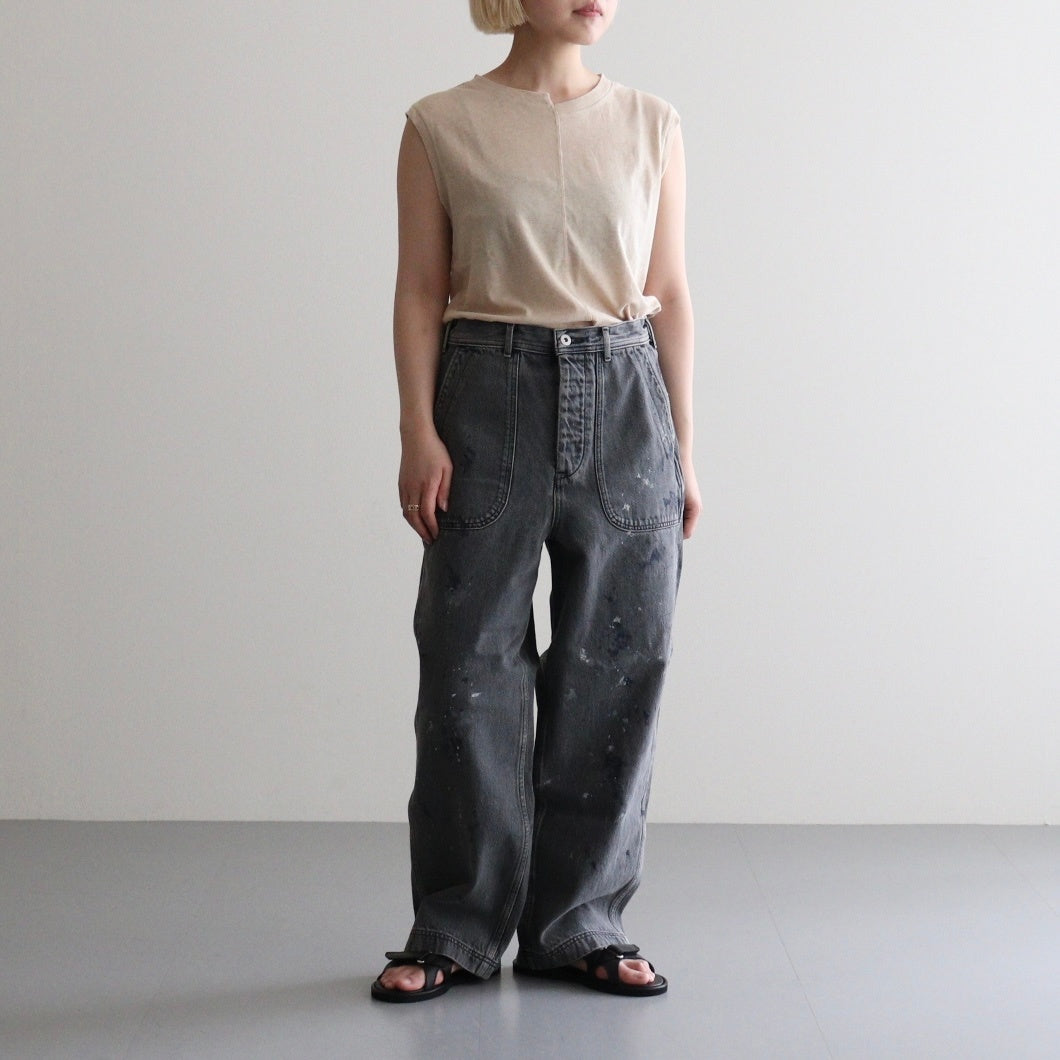 Giza Cotton Fraise Stitch Suleeveless #TOP Beige [NEP-SS2621]