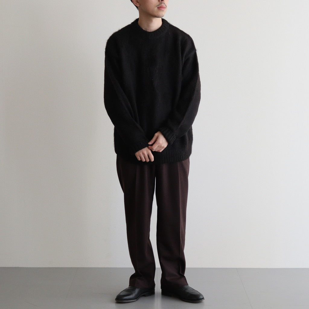 CREW NECK JUMPER #NATURAL BLACK [A24D05SW01C]