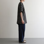 BORDER SHORT SLEEVE TOP #GRAPHITExYELLOW [PMAT-CS02]