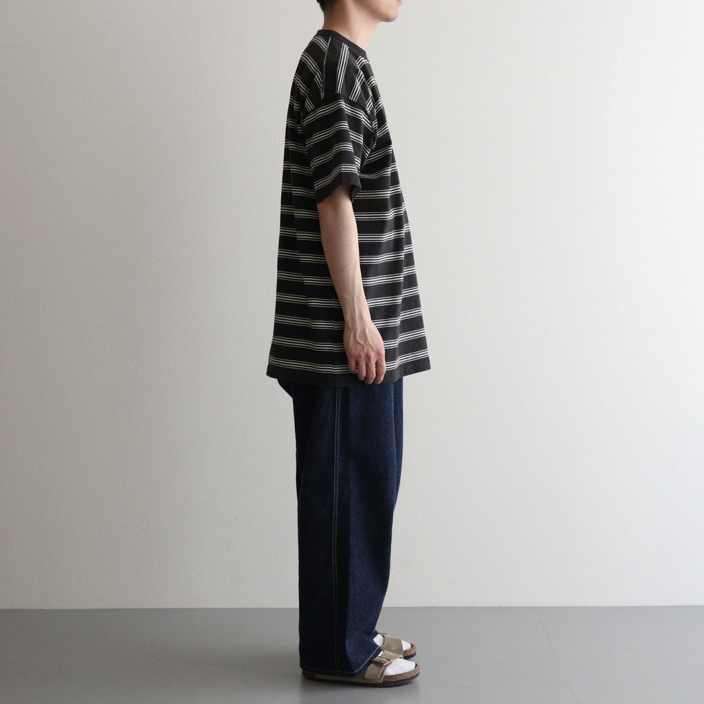 BORDER SHORT SLEEVE TOP #GRAPHITExYELLOW [PMAT-CS02]