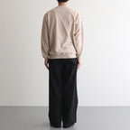 SEED STITCH LONG SLEEVE TOP #SAND BEIGE [PMAT-CL03]