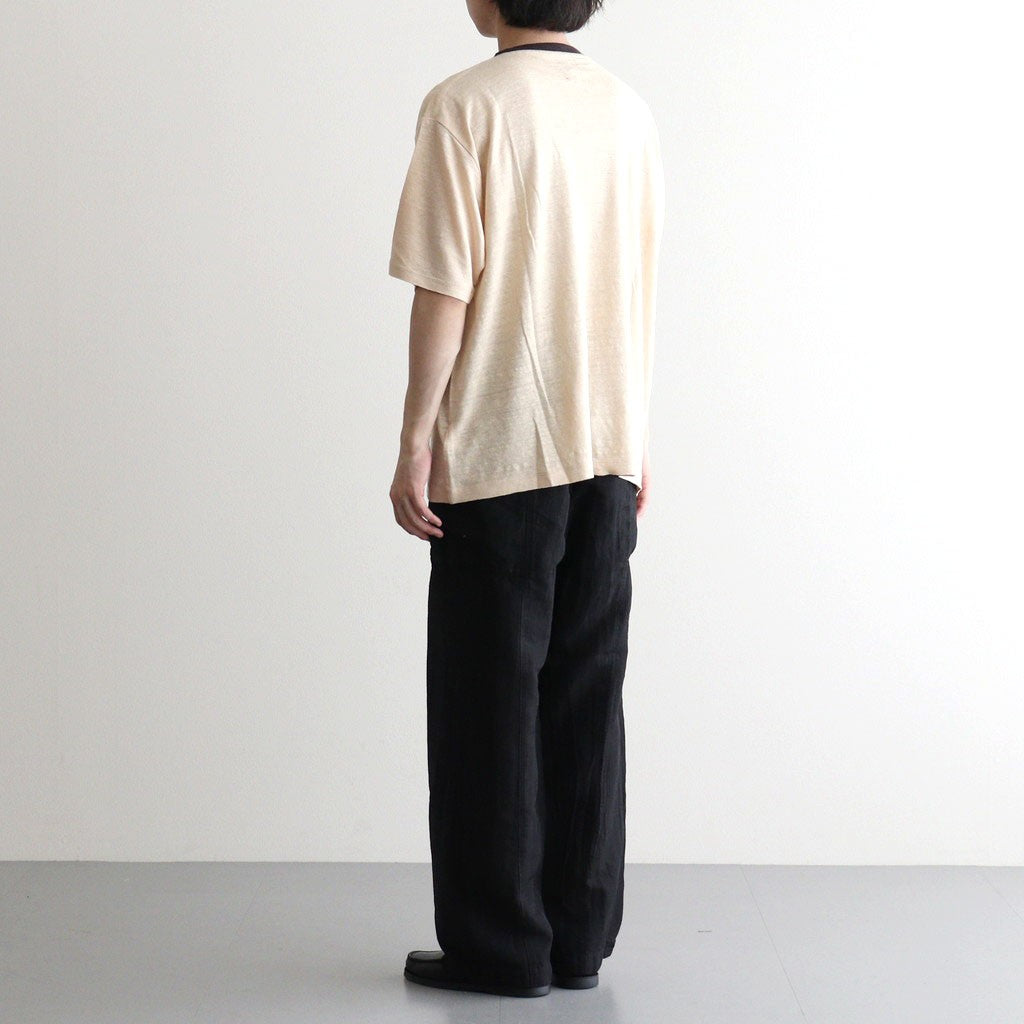 NORMANDY LINEN T-SHIRT #BEIGE×BROWN [BN-26SM-071]
