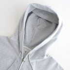 Thin-Sweat Hoodie Zip #HeatherWhite [bROOTS25S24S26]