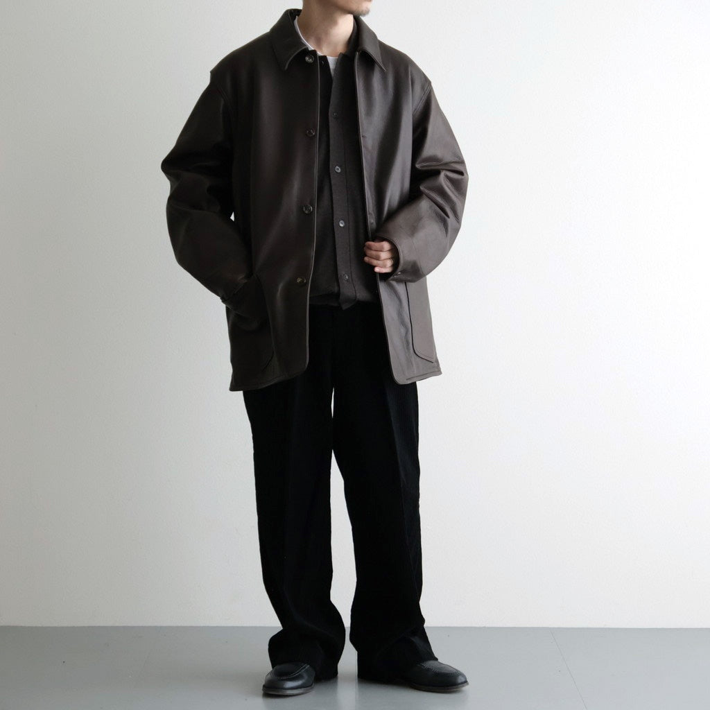 Steer Leather Coverall #DarkBrown [BHS25F002F26]