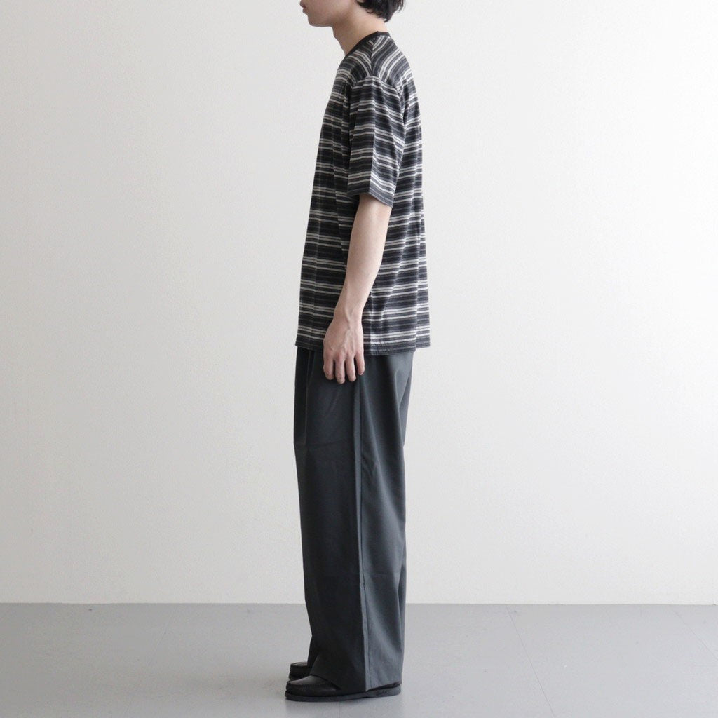 TRIPLE PLEATED WIDE TROUSERS #CHARCOAL [A26A15PT03C]