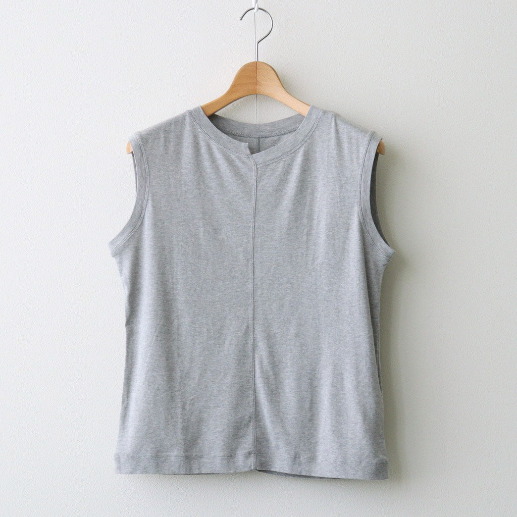 Giza Cotton Fraise Stitch Suleeveless #TOP Gray [NEP-SS2621]