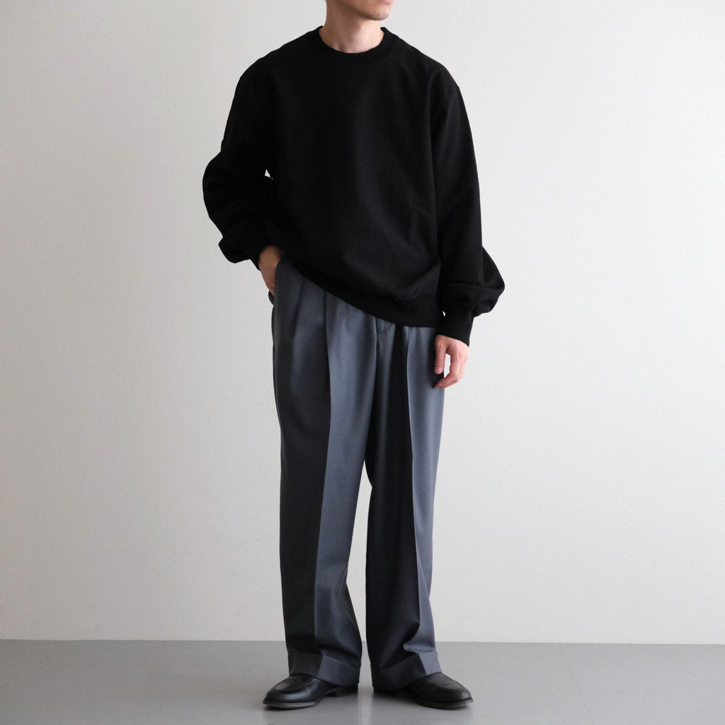 DOUBLE PLEATED WIDE TROUSERS #FOREST GRAY [A25C15PT02C]