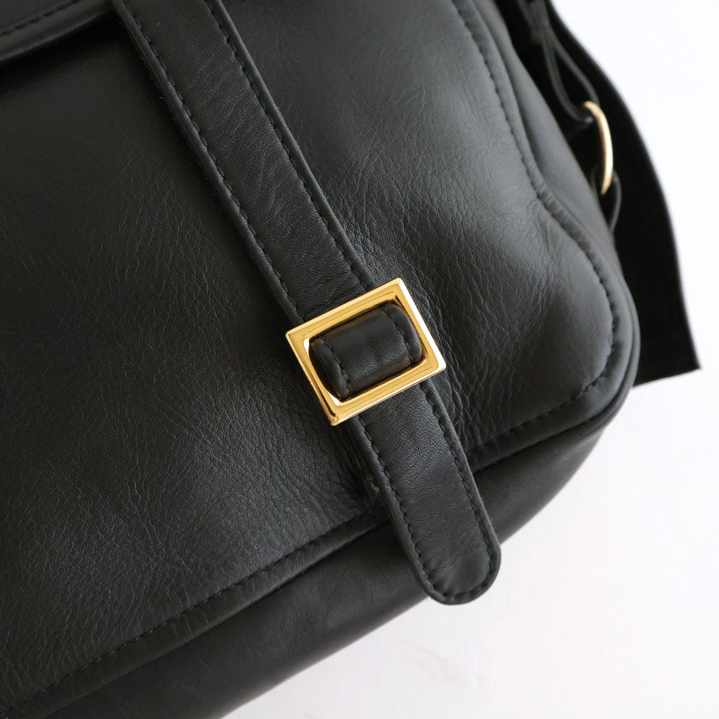 FLAP SHOULDER BAG M #BLACK [BG-30-C-COW-5]