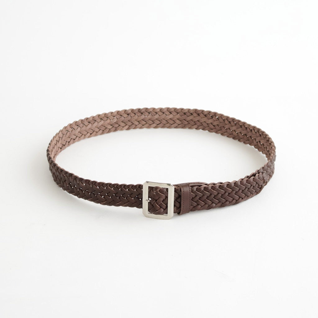 LEATHER MESH BELT #BROWN [PMAV-AC06]