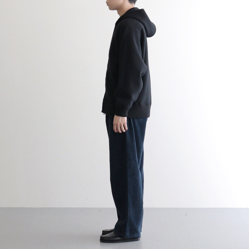 ZIP-FRONT ATHLETIC HOODIE #ONYX [252OJ-CT06]