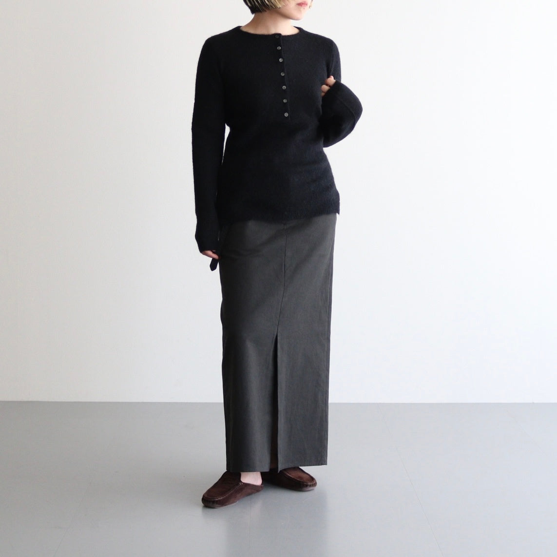 FAIRY ALPACA KN HENLY NECK #010 BLACK [16852 60036]