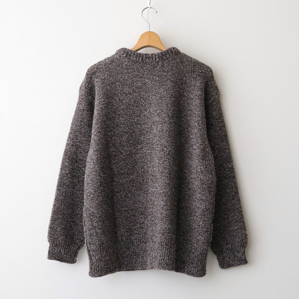 British Wool Crew Neck Knit Made by macalastair #Light Graphite×Gritstone [6033-1302]