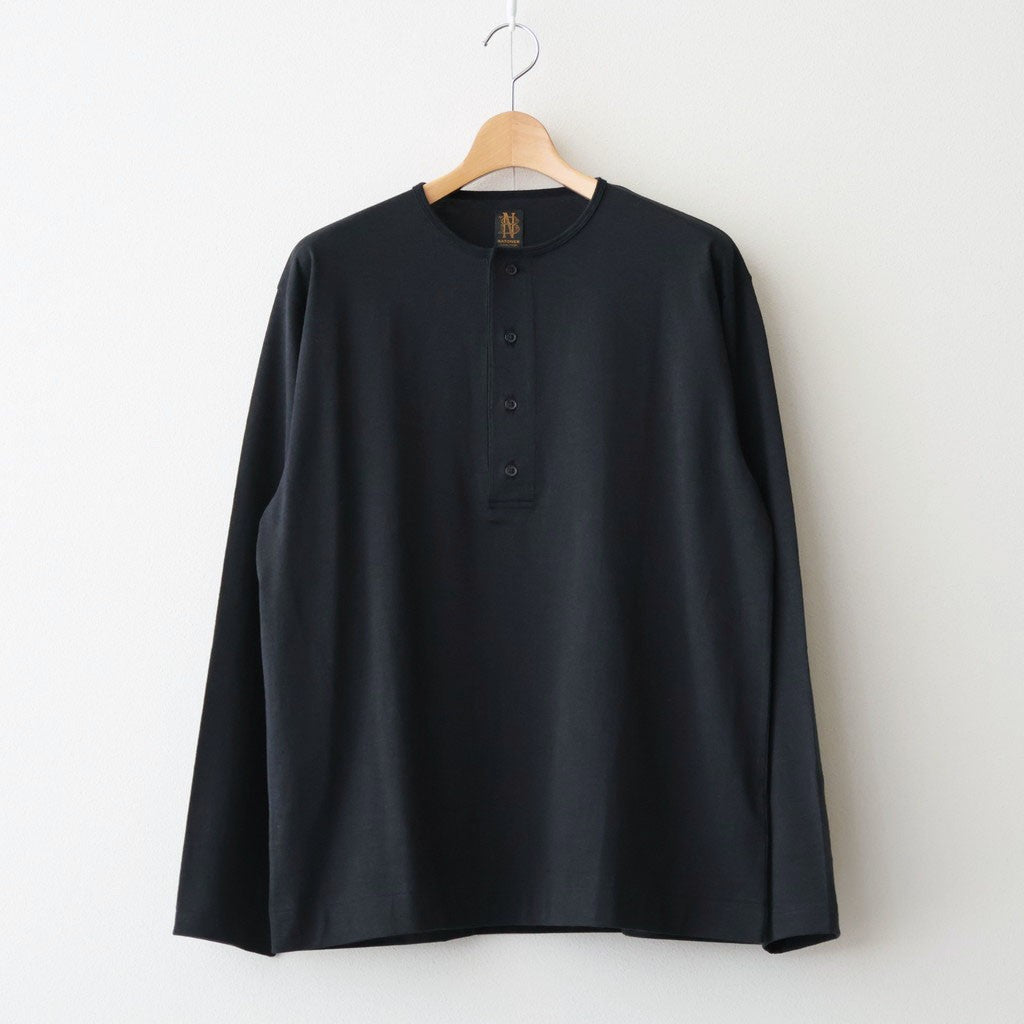 SLUB MIX SLEEPING LONG SLEEVE T-SHIRT #BLACK [BN-26SM-049]