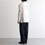 ORIGINAL PRINTED OPEN COLLAR SHIRTS (ANIMAL DRAWING) Long-sleeve #IVORY [261OJ-SH18]