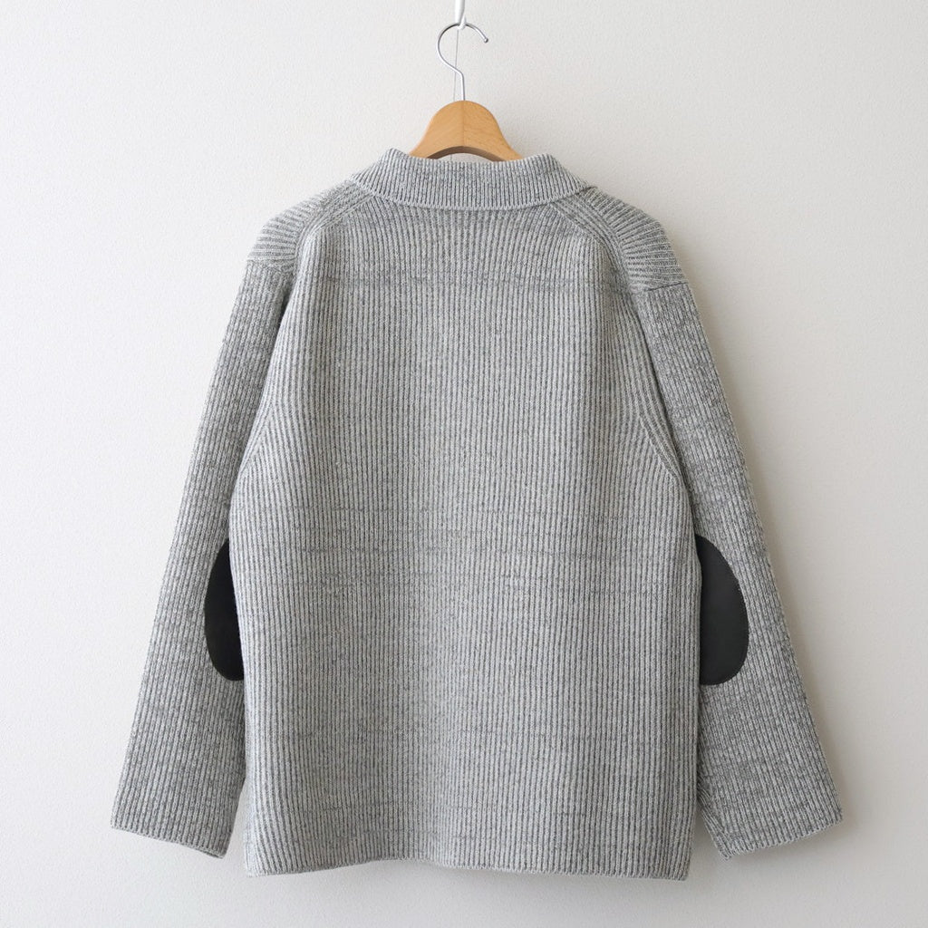 BLENDED KEMPI WOOL RAPEL CARDY #PEWTER [252OJ-KN03]