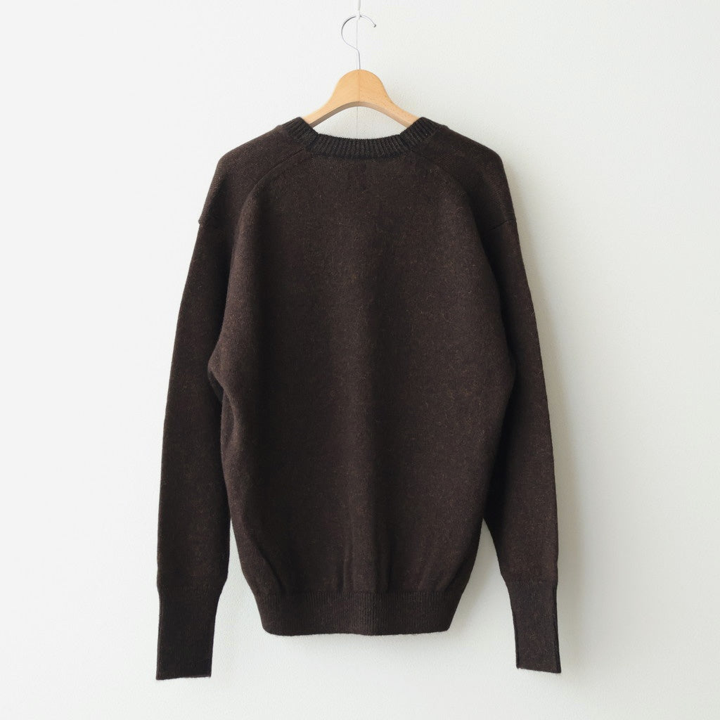 BABY ALPACA KURUMI TENJIKU V CARDIGAN #BROWN [BN-25FM-059]