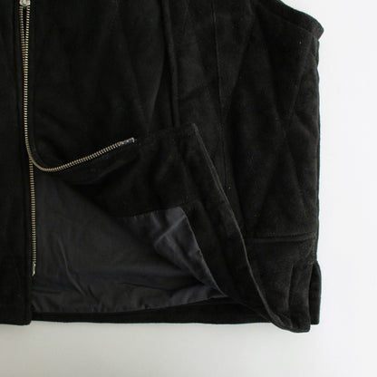 QUILTED VEST #BLACK [V-08-C-SUEDE-2]