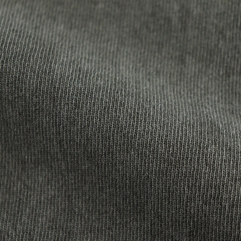 OPEN END COTTON PIGMENT DYE HENRY NECK P/O #020 CHARCOAL [17052 66024]