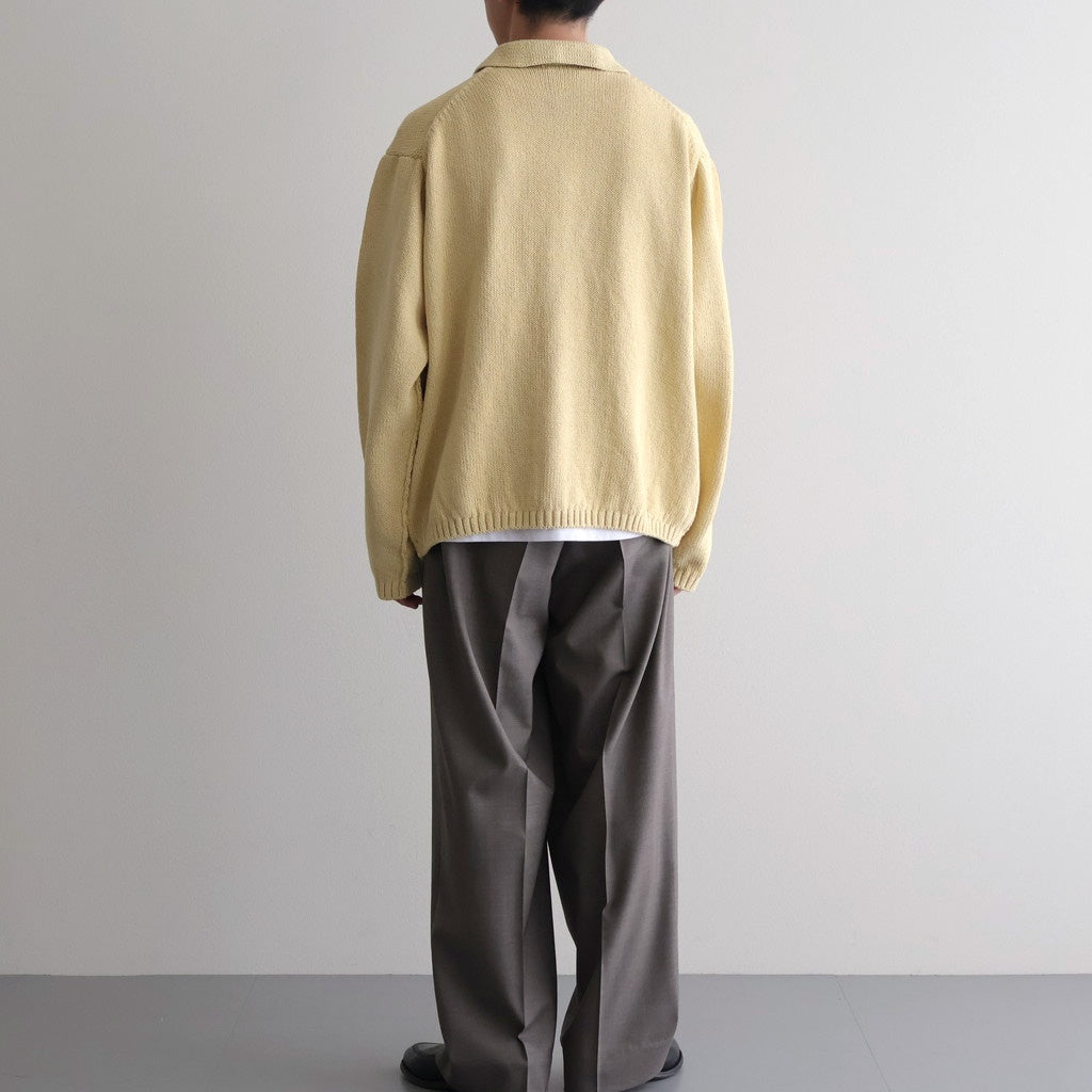 Cotton Fancy Yarn Crochet Collar Knit Jacket #Custard [NEP-SS2628]