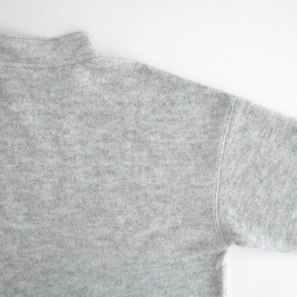 THERMAL FLEECE HALF ZIP TOP #LIGHT GREY [SM62MC002]