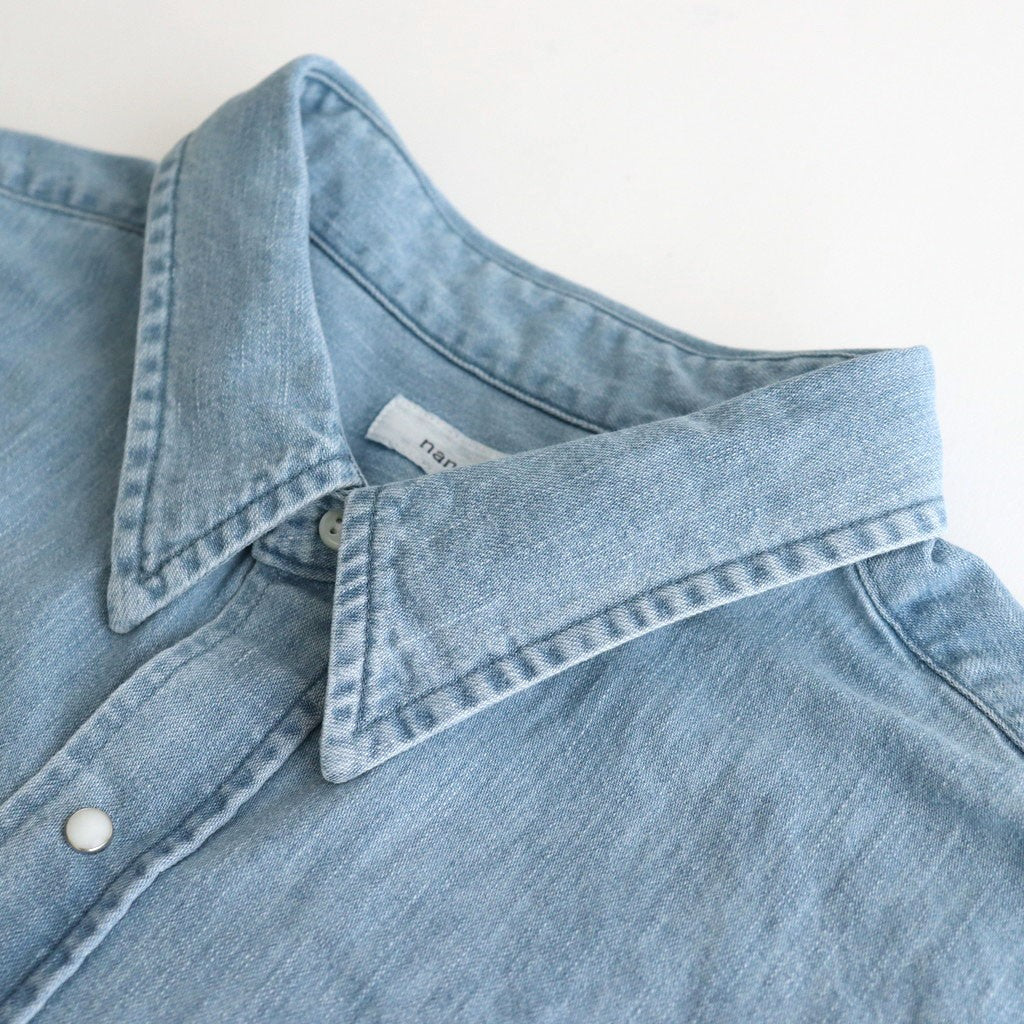 Regular Collar Light Denim Shirt #Indigo Bleach [S25SG087]