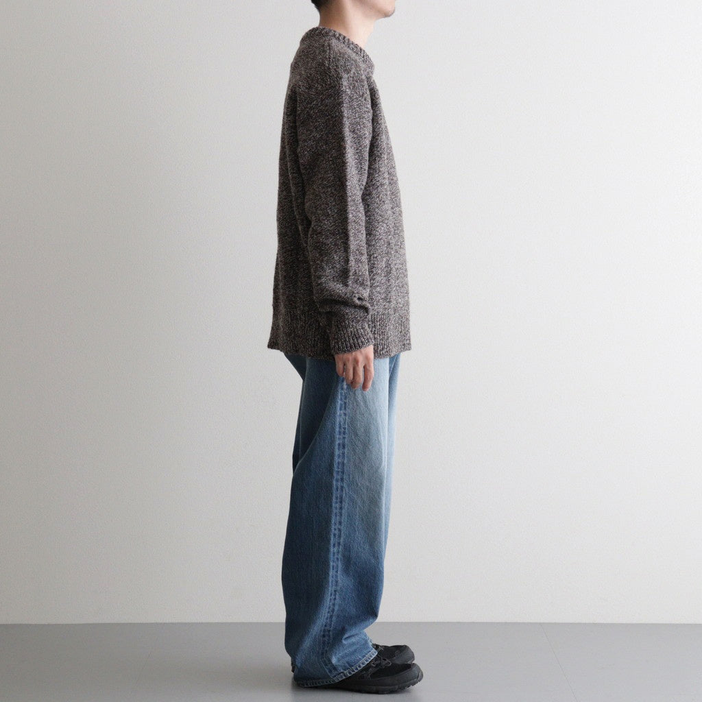 British Wool Crew Neck Knit Made by macalastair #Light Graphite×Gritstone [6033-1302]