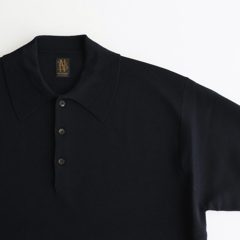 32G SMOOTH WOOL POLO #NAVY [BN-24FM-024] – Diffusion