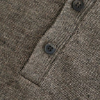 WASHED HIGH COUNT LINEN POLO #BROWN [BN-26SM-022]