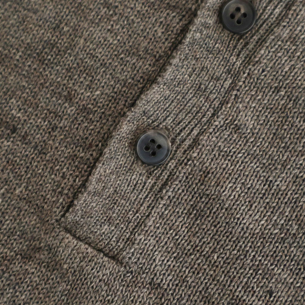 WASHED HIGH COUNT LINEN POLO #BROWN [BN-26SM-022]