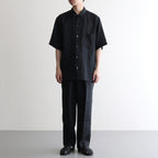 NEW OPEN COLLAR S/S SHIRT #BLACK [A25B05SH01B]
