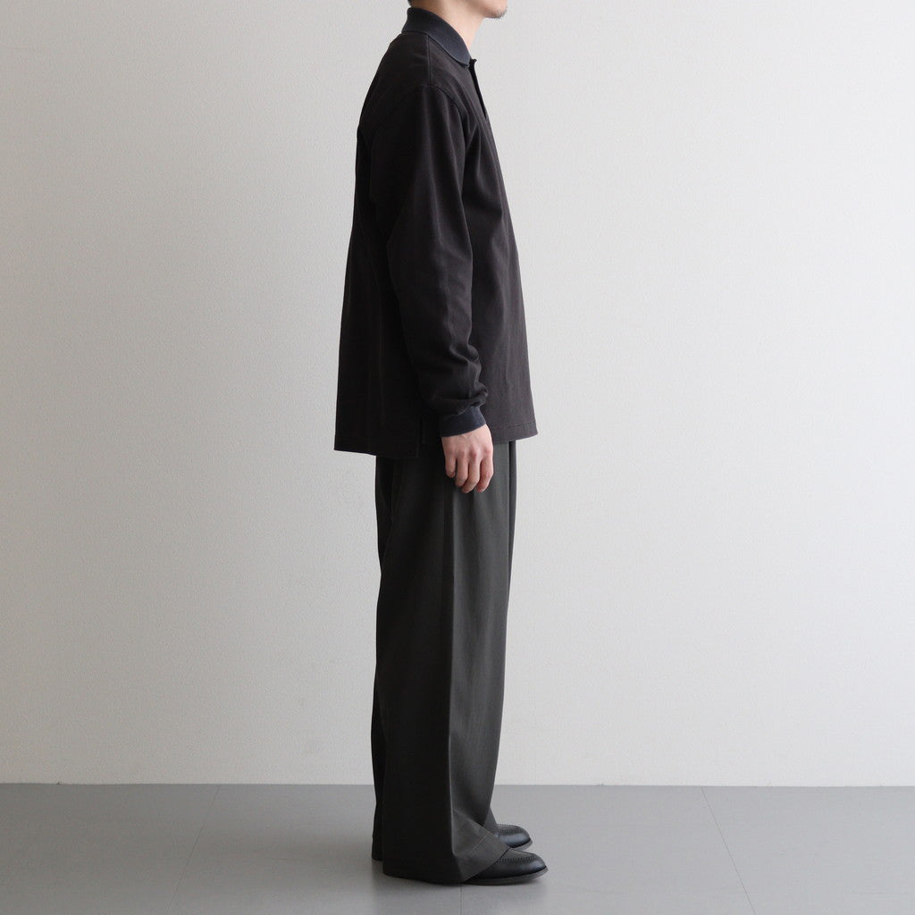TWO BUTTON POLO L/S TEE #INK BLACK [M25A15CS01C]