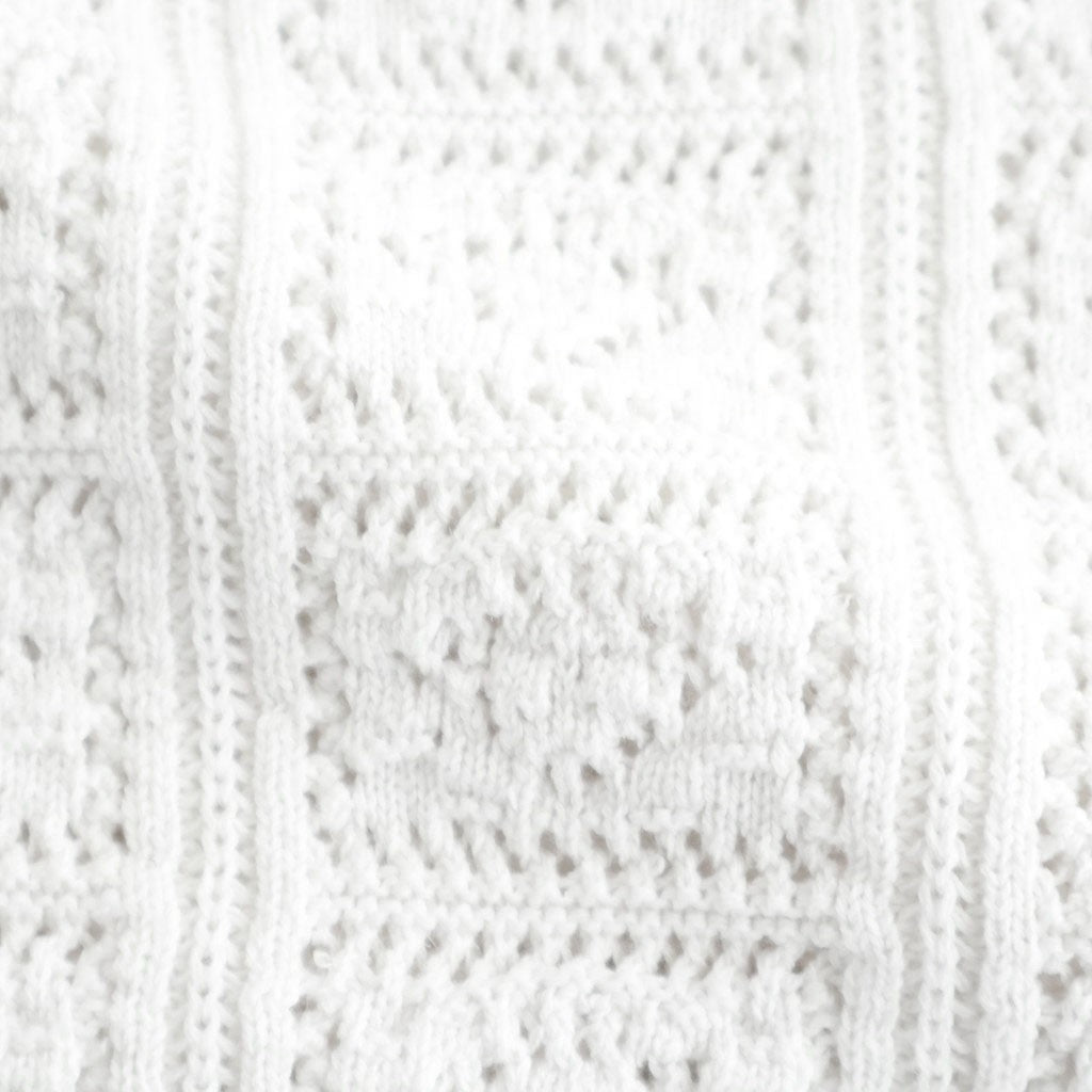 GRASSY LACE CREW NECK CARDIGAN #WHITE [BN-26SL-029] - Diffusion