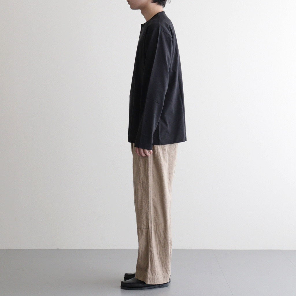 SLUB MIX SLEEPING LONG SLEEVE T-SHIRT #BLACK [BN-26SM-049]