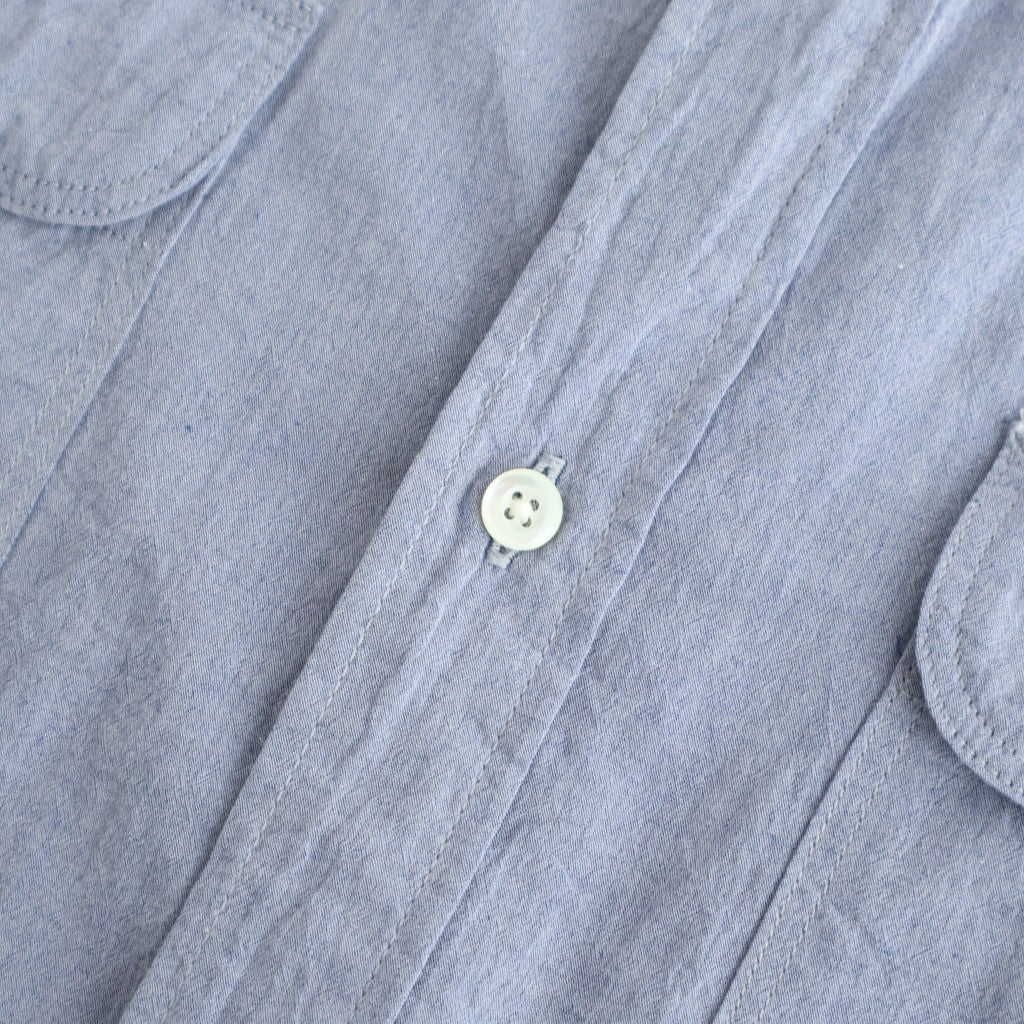 Hard Twist Chambray Work Shirt S/S #SaxeBlue [bROOTS26S4]