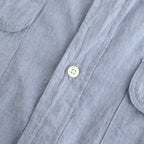 Hard Twist Chambray Work Shirt S/S #SaxeBlue [bROOTS26S4]