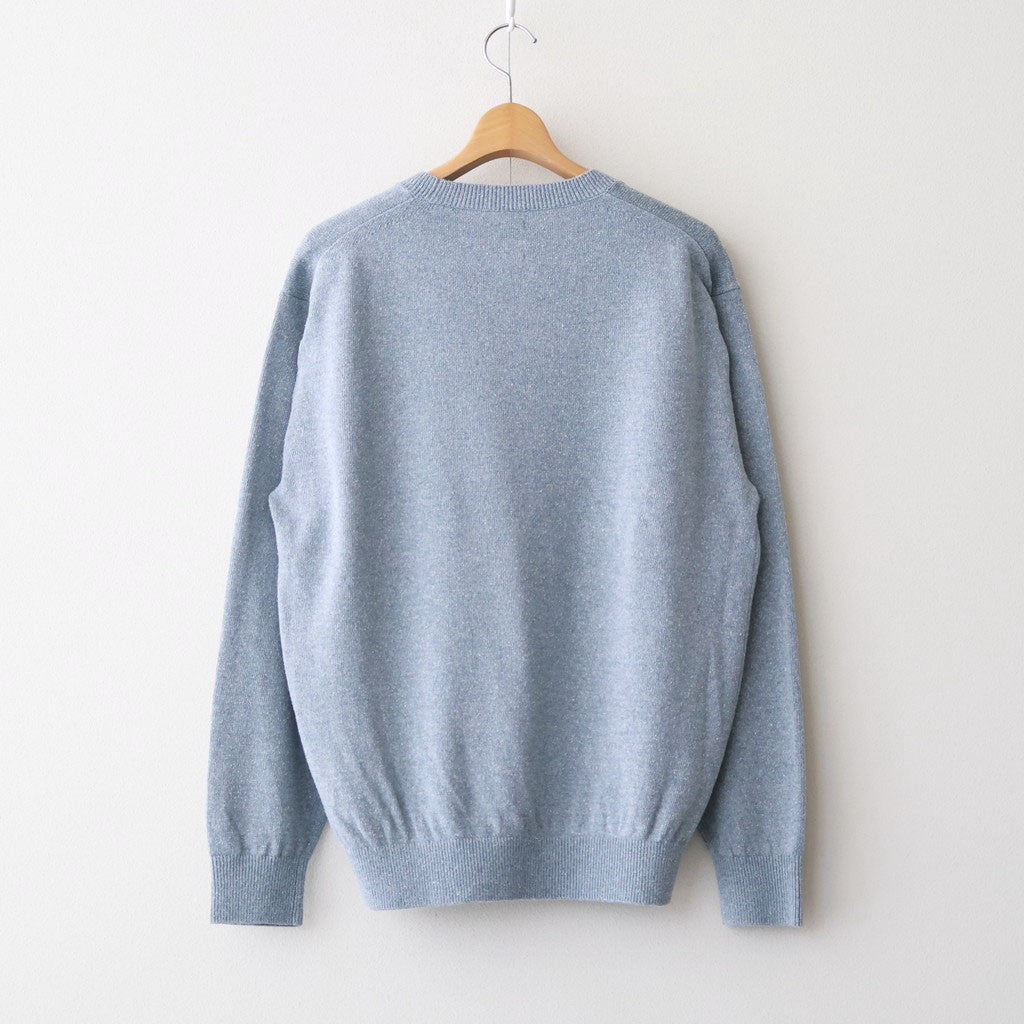 REVIVAL SILK CREW NECK #GRAYISH SAX [BN-26SM-041]