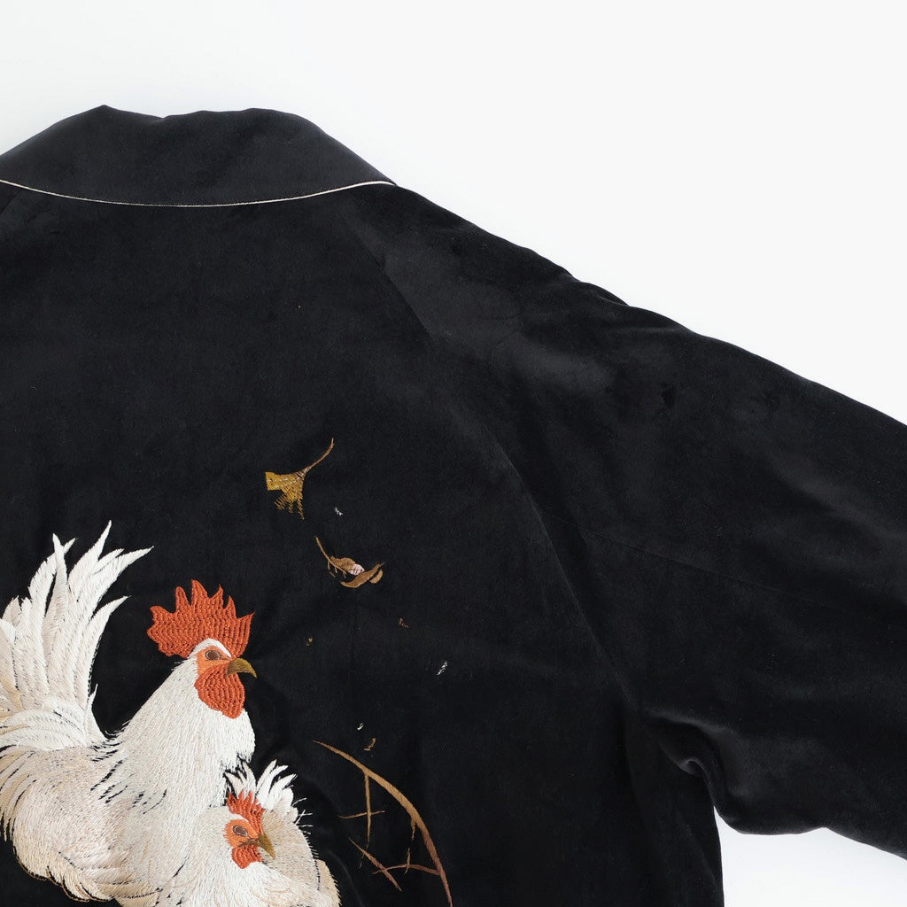 STUNNING VELVET SOUVENIR JACKET(Niwatori to Hiyoko) #ONYX [252OJ-JK12]