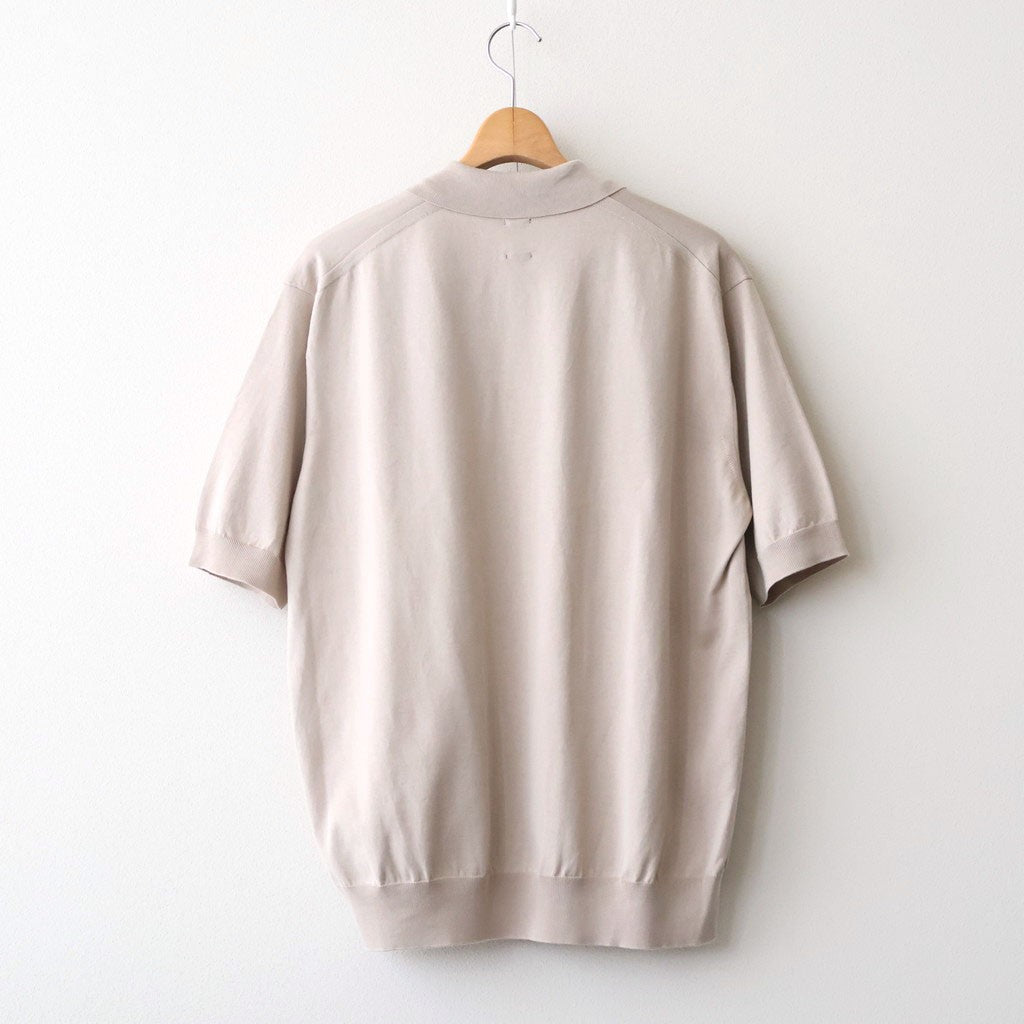 CARIBBEAN SEAISLAND COTTON POLO SHORT SLEEVE #GREIGE [BN-26SM-064]