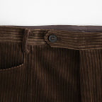 MIXED-WALE CORDUROY NOTUCK SLACKS #BROWN [26W-BIS-PT15]