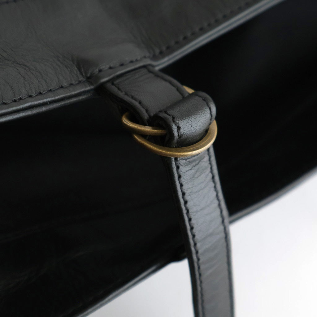 NEWSPAPER BAG L #BLACK [BG-17-C-COW.AN-4]